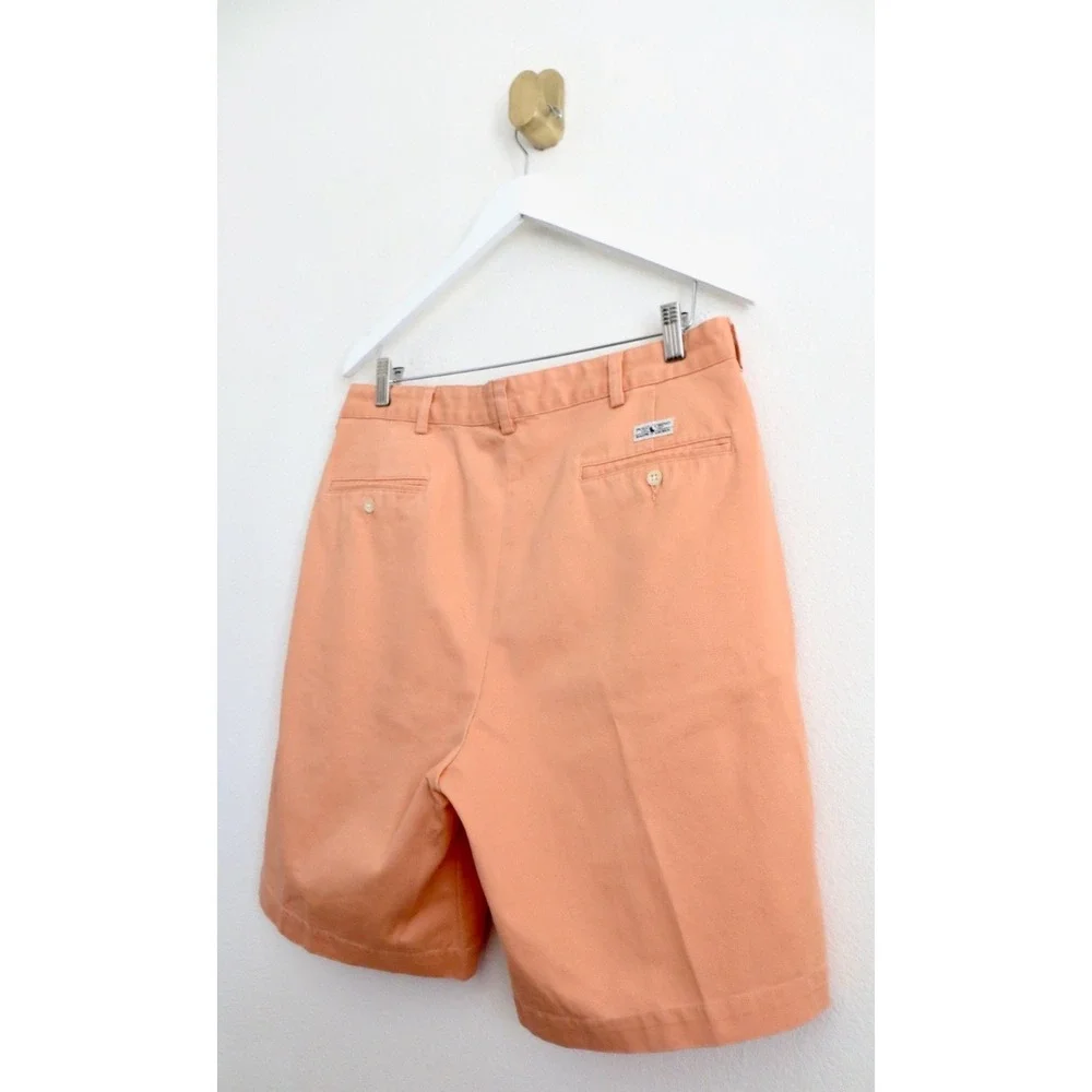 Vintage Polo Ralph Lauren Tyler Short 90s Pleated Classic Chino Salmon Orange 34